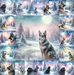 Pastel Winter Forest Dogs 14
