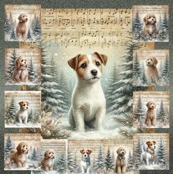 Vintage Music Christmas Dogs 6
