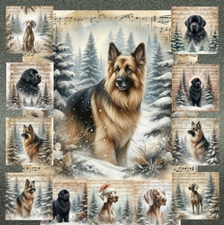 Vintage Music Christmas Dogs 16