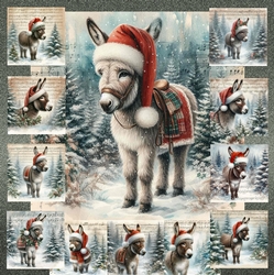 Vintage Music Christmas Donkey 