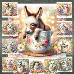 Foral Animal Cups 1