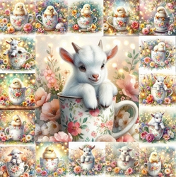 Foral Animal Cups 2