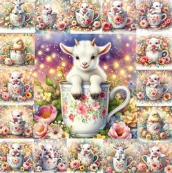 Foral Animal Cups 3