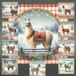 Winter Field Llama