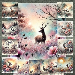 Floral Forest Deer