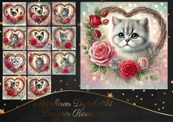 Rose Heart Cats 1
