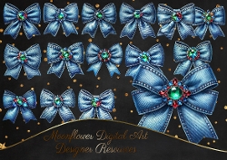 Denim Bows Clipart