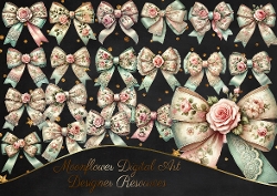 Shabby Chic  Bow   Clipart
