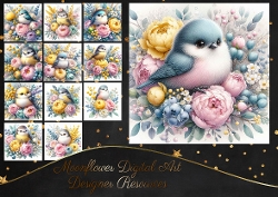 Lil Floral Bird