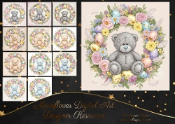 Easter Wreath Bears