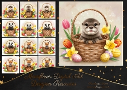 Easter Basket Mixed Animals