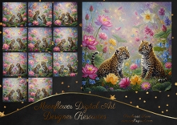 Floral Leopard Cubs