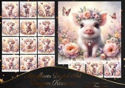 Floral Crown Piglets 1
