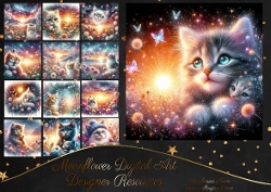 Twinkle Floral Cats