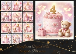 Birthday Cake Number Bears1