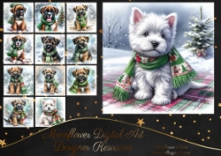 Cute Christmas Scarf Pups 11
