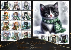 Cute Christmas Scarf Kittens