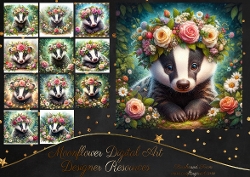 Floral Badgers