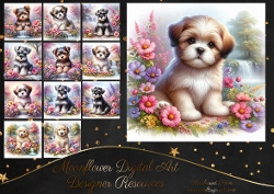 Floral Waterfall Pups 10