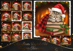 Christmas Book Kitten 1