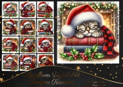 Christmas Book Kitten 3
