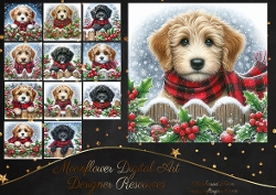 Christmas Holly Fence Pups 6