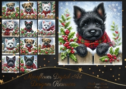 Christmas Holly Fence Pups 11