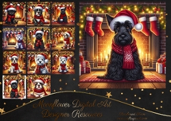 Festive Fireplace Pups 7