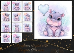 Cute hippo