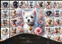 Floral hearts pups 4