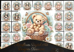 Floral basket bears