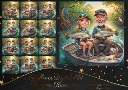 Aussie fishing girl with grandad
