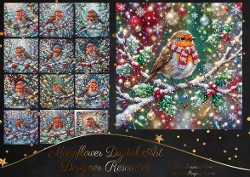 Bejewelled festive robin