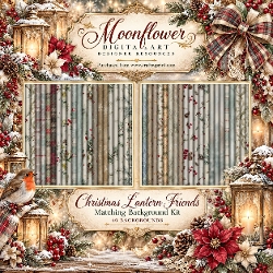 Christmas lantern friends matching background kit 2
