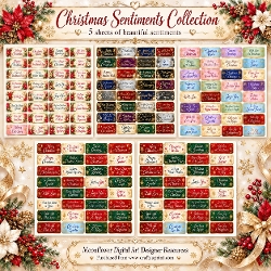 Christmas sentiments tag bundle