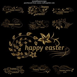 Golden Easter Word art