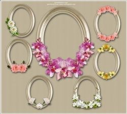 Oval floral frames