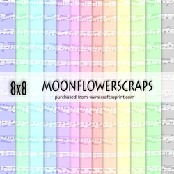 Pastel music sheet backgrounds 8X8 