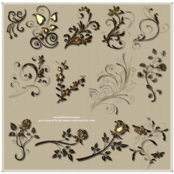 Golden vintage flora