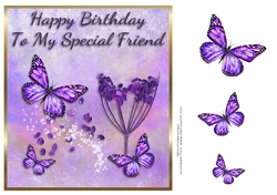 A4 Birthday butterflies special friend