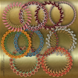Jewelled flower Circle borders