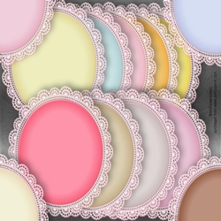 lace pastel oval Doilies 
