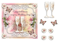 7x7 floral cup wedding topper