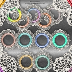 Metal rim lace trim circle frames