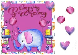 8x8 Elephant Birthday