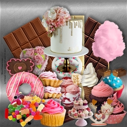 Designer stash Chocolates cakes and candy 