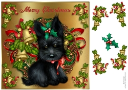 8x8 Merry Christmas Scottie