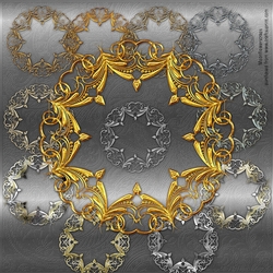 Gold And Silver flourish frames