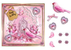 7x7 Pink Birthday Song Bird