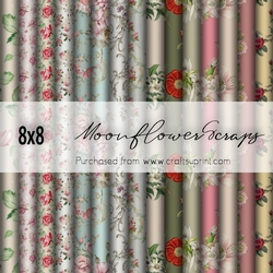 8x8 Vintage Floral Backgrounds